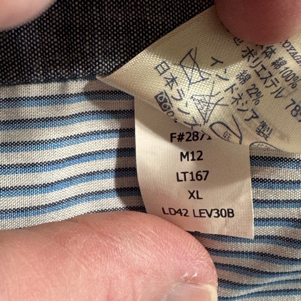 Lands End Canvas Vest Mens XL Blue Excellent Pinstripe Cotton Workwear Vest - Picture 14 of 14
